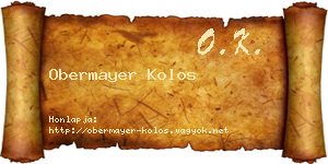 Obermayer Kolos névjegykártya
